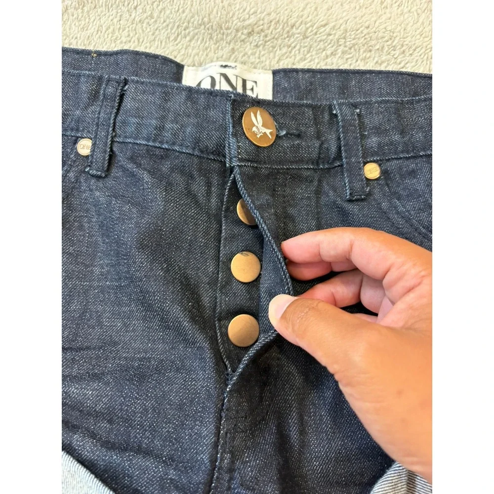 One Teaspoon Bandits Dark Indigo Cut Off Mini Micro Denim Shorts High Rise 26/30